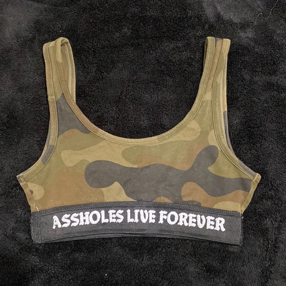 Assholes Live Forever Camo Sports Bra - Picture 1 of 3